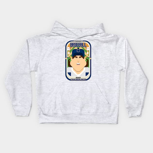 Baseball Blue Pinstripes - Deuce Crackerjack - June version Kids Hoodie by Boxedspapercrafts